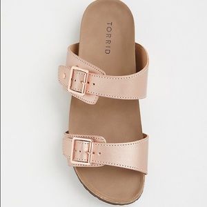 Rose Gold Slip On Sandal